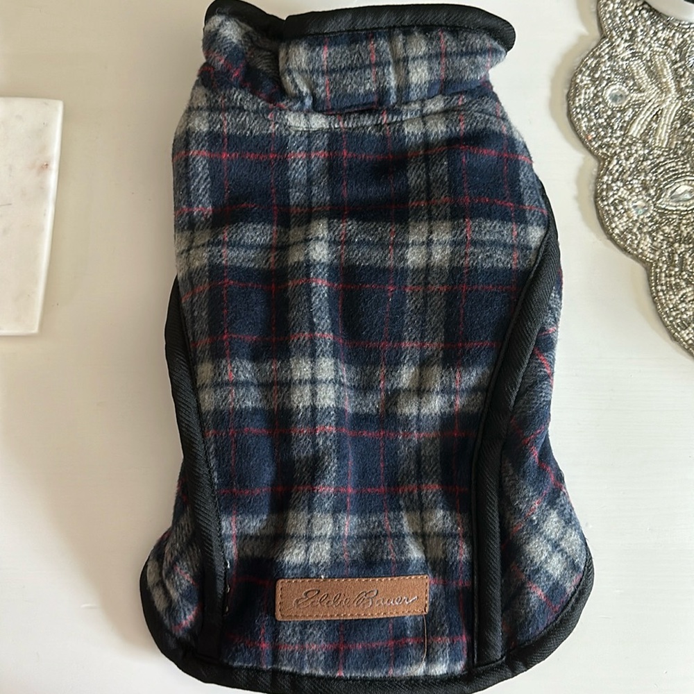Eddie Bauer plaid dog jacket
